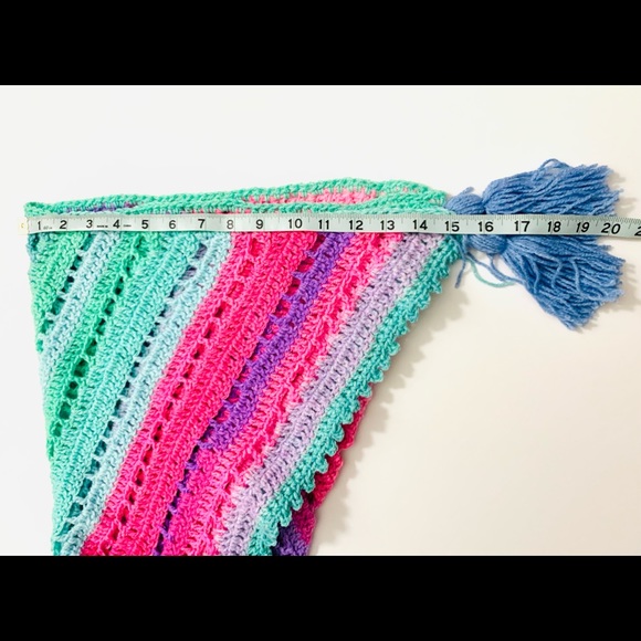 Multi-Color Handmade Triangle Shawl - Picture 3 of 5